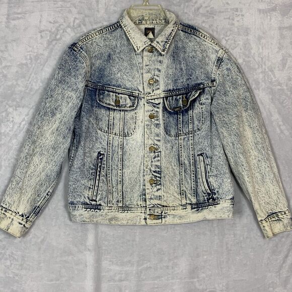 Vintage 70s Lee Riders Denim Jean Jacket Mens Large Sanforized - Main Image